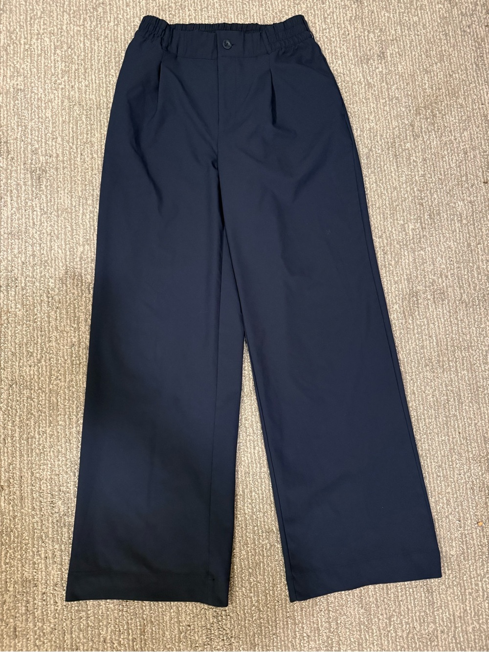 Beyond Yoga Women’s Navy Blue High Rise Wide Leg Trouser Pants Small